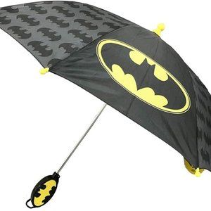 NEW - DC Comics Boys Batman Character Rainwear Umbrella, Black/Yellow, Ages 3-7